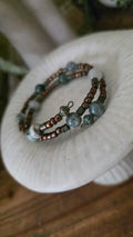 Wire Wrap Bracelet (Moss Agate)