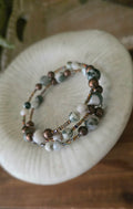 Wire Wrap Bracelet (Moss Agate)