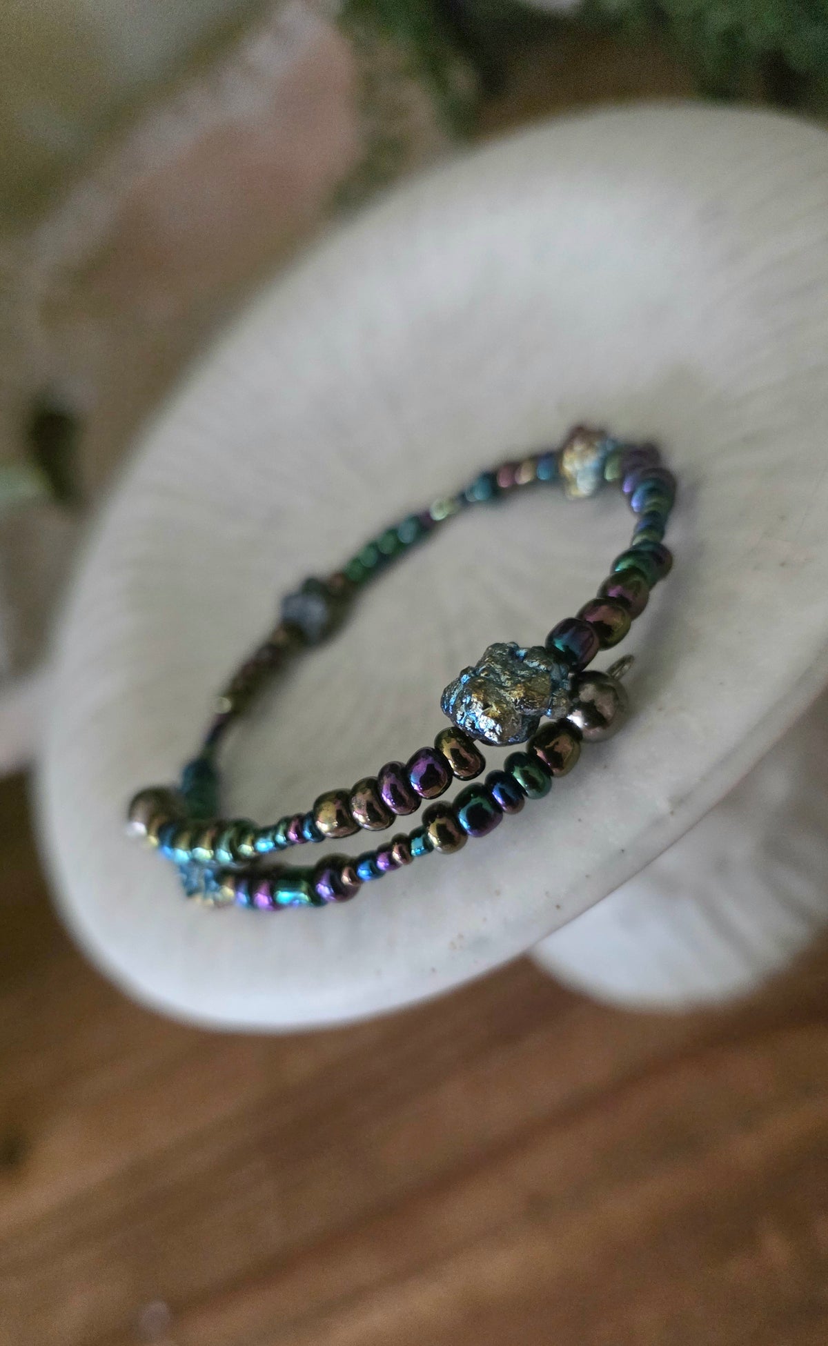 Wire Wrap Bracelet (Lava Stone)