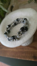 Wire Wrap Bracelet (Black Obsidian & Labradorite)