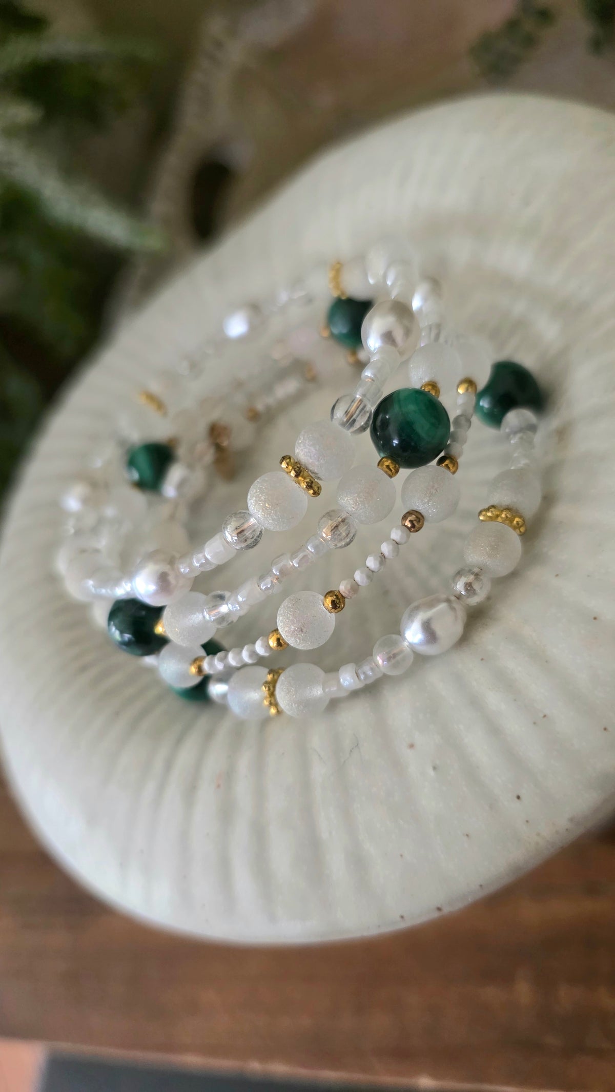Wire Wrap Bracelet (Malachite)