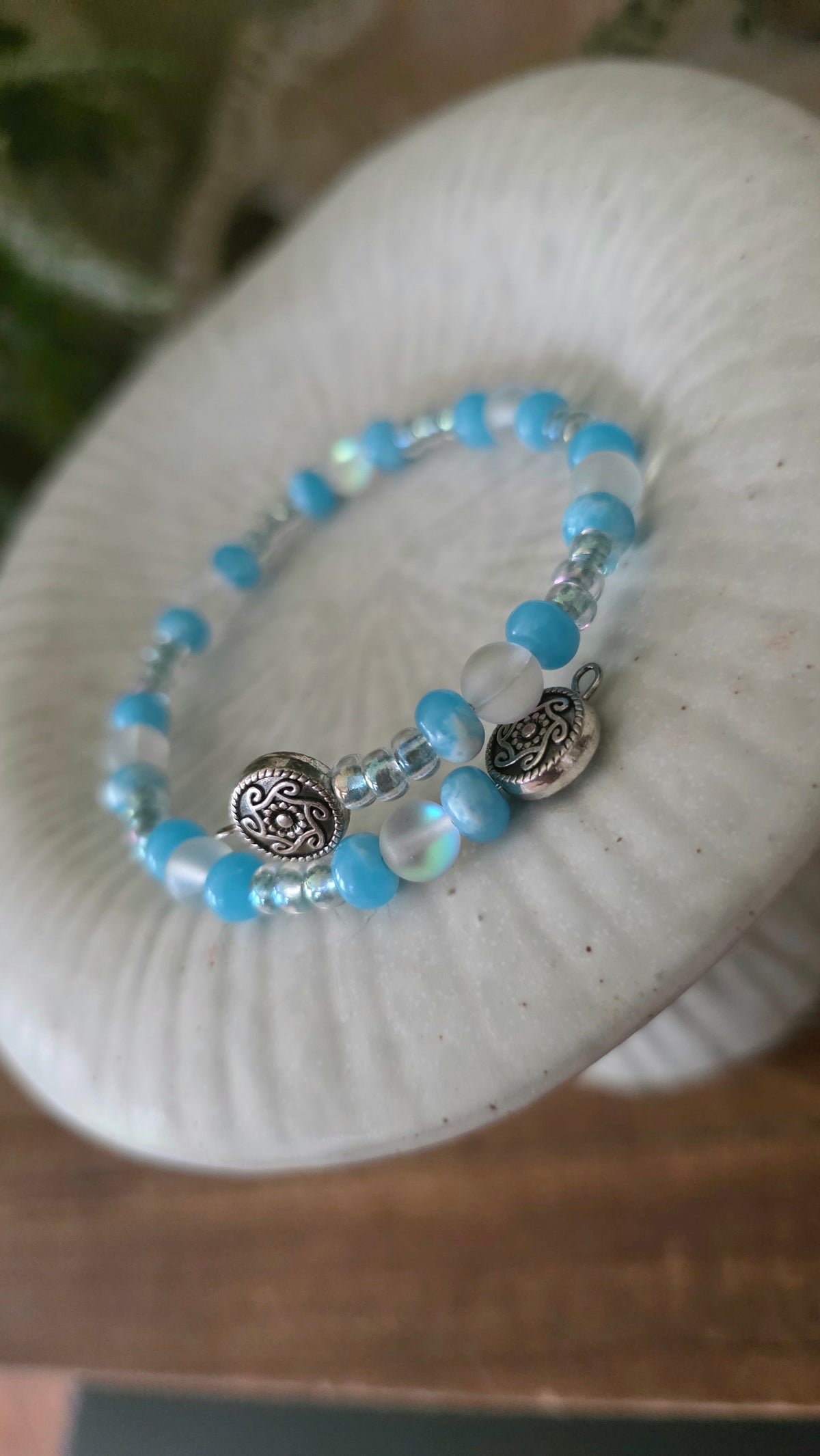 Wire Wrap Bracelet – Amazonite, Pale Turquoise (One of a Kind)