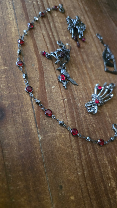 Crimson Gothic Journal Jewelry Set